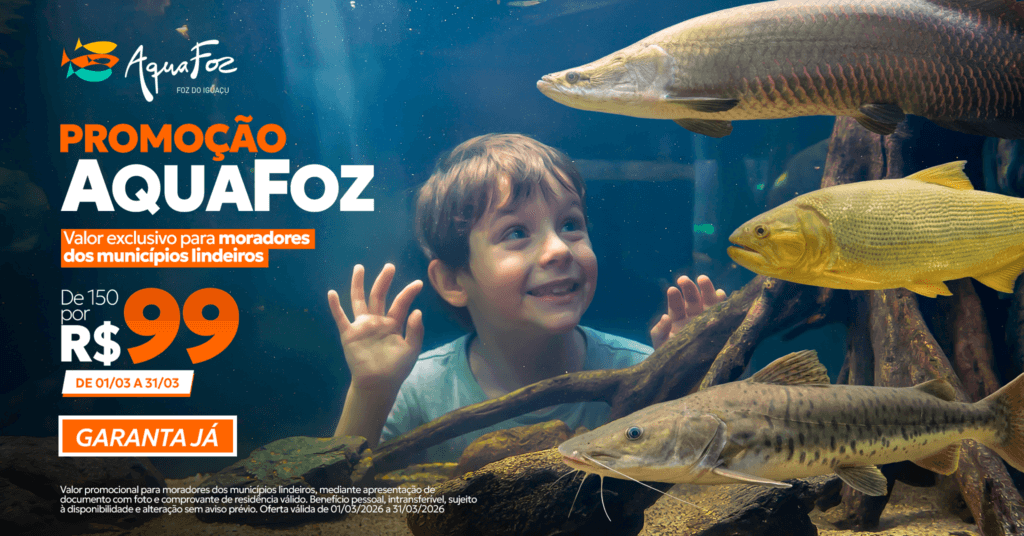 AquaFoz lança promoção para municípios lindeiros com ingressos a R$ 99 durante o mês de março. Aproveite a oportunidade exclusiva para moradores da região e viva uma experiência imersiva.